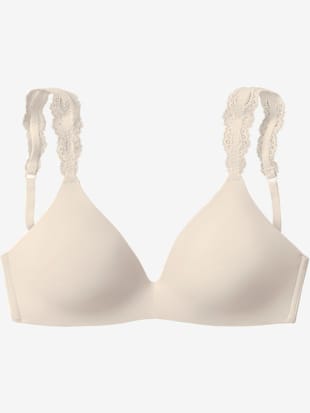 Soutien-gorge push-up, bretelles en dentelle fine - LASCANA - Crème