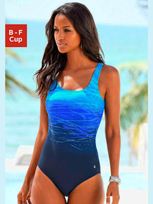 Maillot de bain aspect batik tendance - LASCANA - Bleu Imprimé