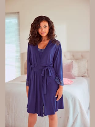 Kimono séduisant avec ceinture à nouer - LASCANA - Bleu Nuit
