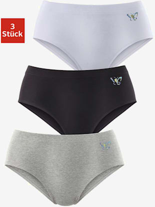 Slip gainant lot de 3 slips formants pratique - petite fleur - Gris Chiné, Blanc, Noir