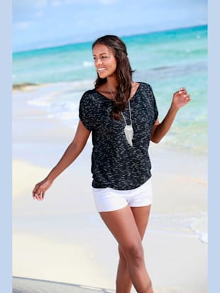 T-shirt lascana aux superbes coloris chinés - LASCANA - Noir