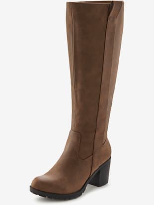 Bottes pour jambe large talon bottier confortable et tige large - LASCANA - marron