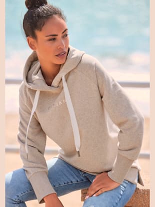 Sweatshirt à capuche - Elbsand - Crème Chiné