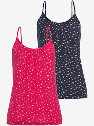 Débardeur spaghetti lot de 2 débardeurs lascana - LASCANA - Marine, Fuchsia