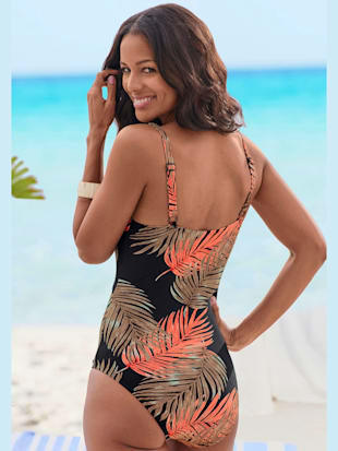 Maillot de bain imprimé feuilles - LASCANA - Noir Imprimé