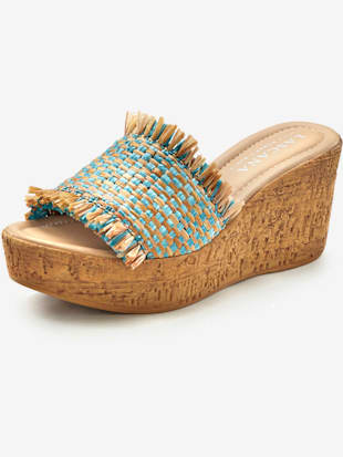 Mules à talon compensé - LASCANA - Turquoise