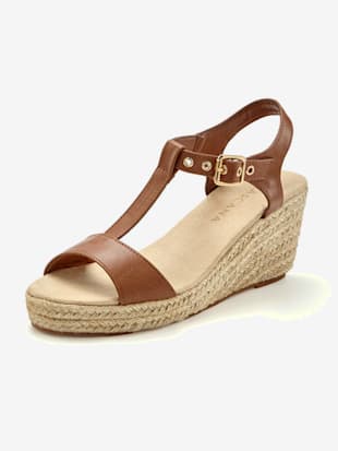 Sandales+talon+confortable+-+LASCANA+-+marron