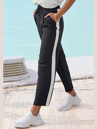 Pantalon+ceinture+lisse+devant.+elastique+au+dos+-+Vivance+-+noir-blanc