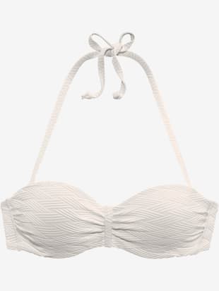 Haut de bikini bandeau à armatures matière structurée aux couleurs tendances - Sunseeker - Blanc