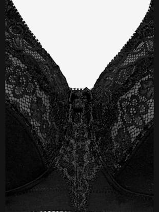 Soutien-gorge large soutien-gorge en coton - petite fleur - Noir + Blanc