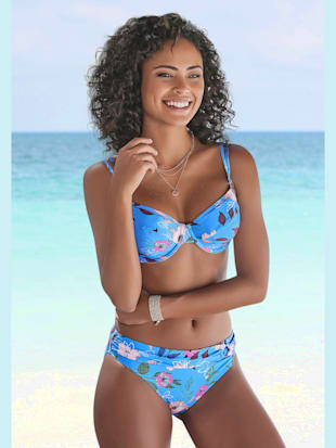 Bas de maillot de bain imprimé floral moderne - s.Oliver - Bleu Imprimé