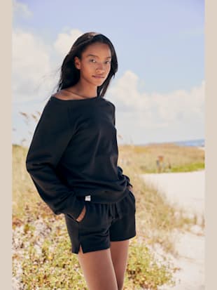 Sweatshirt d'intérieur structuré - LASCANA - Noir