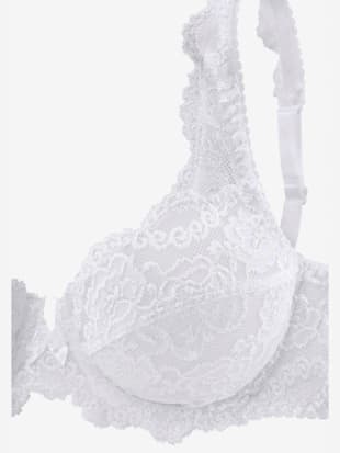Soutien-gorge en dentelle avec armatures - petite fleur - Vieux Rose + Blanc