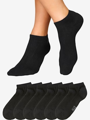 socquettes douces pour sneakers avec semelle en éponge - h.i.s - 6x noir