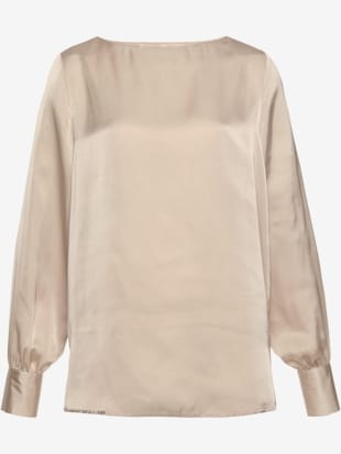 Chemisier en satin fentes latérales à l'ourlet - LASCANA - Gris Pierre