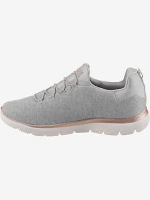 Sneakers slip on élastique confortable à enfiler - Skechers - Gris Chiné