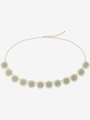 Ceinture à chaîne métal émaillé - LASCANA - Couleur Or-turquoise