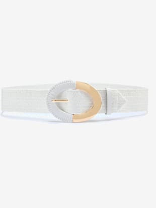 Ceinture+elastique+avec+boucle+decorative+et+details+dores+-+LASCANA+-+blanc