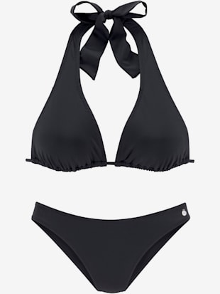 bikini triangle coloris unis - lascana - noir