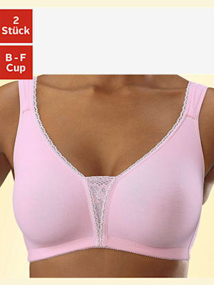 Soutien-gorge sans armatures sans armatures, bonnets préformés sans couture - petite fleur - Rose + 
