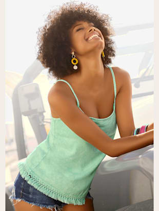 Débardeur spaghetti délavage tendance - Buffalo - Menthe