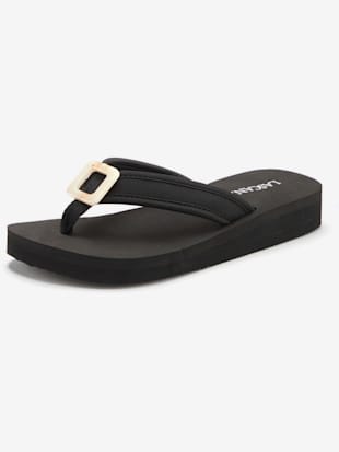 Tongs+avec+element+decoratif+tendance+et+talon+leger+-+LASCANA+-+noir