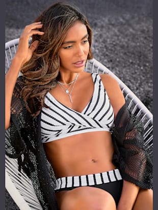 Bikini triangle rayures tendance - LASCANA - Noir-blanc