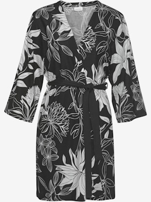 Kimono court à imprimé floral - LASCANA - Noir