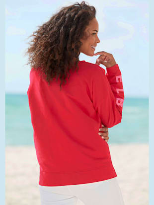 Sweat-shirt imprimés logo sur les manches - Elbsand - Rouge
