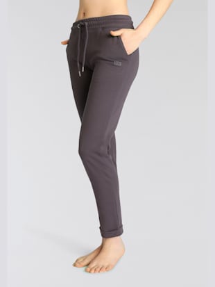 Pantalon basique avec petit logo brodé - H.I.S - Marron Foncé