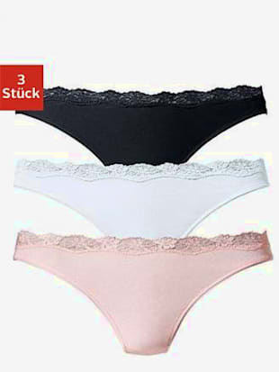 Lot de 3 strings lascana - LASCANA - Rose, Blanc, Noir