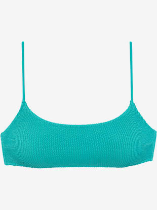 Haut de bikini bustier qualité structurée moderne - Vivance - Bleu Pétrole