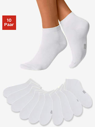 Lot de 10 socquettes dans différentes gammes de couleurs - H.I.S - Blanc