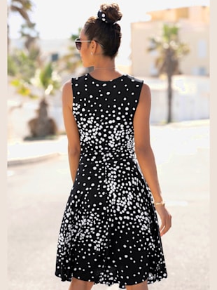 Robe en jersey élégante robe portefeuille à pois - Vivance - Noir-blanc Imprimé