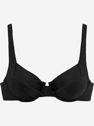 Haut de maillot de bain à armatures matière structurée aux couleurs tendances - Sunseeker - Noir