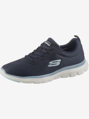 Baskets chaussures à lacets tendance avec bord de tige rembourré - Skechers - Marine