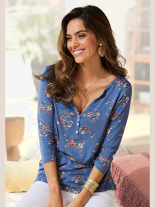 T-shirt à manches 3/4 lot de 2 pratique - LASCANA - Bleu