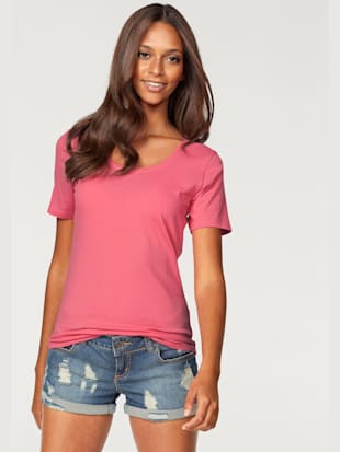 T-shirt à manches courtes t-shirts vivance en lot de 2 - Vivance - Abricot, Blanc