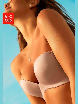 Soutien-gorge push-up soutien-gorge balconnetsans couture confortable avec bord ondulé - LASCANA - C
