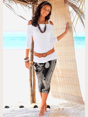Legging+corsaire+legging+en+jersey+à+motif+paisley+-+LASCANA+-+noir+imprime