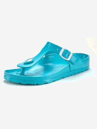 Tongs+mules+de+bain+estivale+en+matiere+impermeable+avec+bride+reglable+-+Venice+Beach+-+turquoise