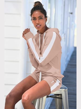 Sweatshirt à capuche t-shirt sportif avec capuche - Bench. - Nude-blanc