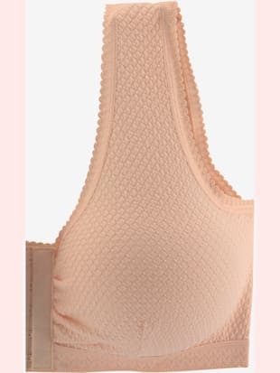 Soutien-gorge sans armatures « comfort day&night bra » - petite fleur - 2x Blanc + Couleur Poudre