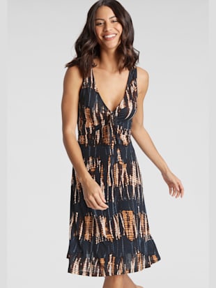 Robe en jersey lien à nouer à l'encolure - Buffalo - Marine Imprimé