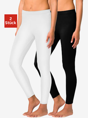 lot de 2 leggings basiques - vivance active - blanc, noir