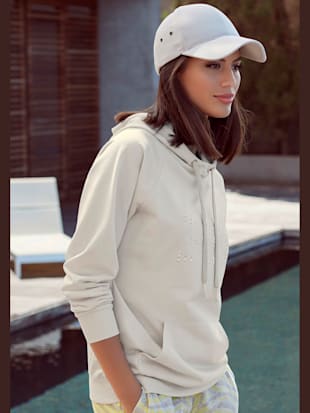 Sweat à capuche confortable, imprimé discret devant - LASCANA - Gris Clair