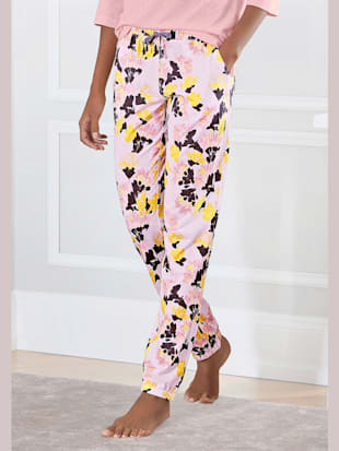 Bas de pyjama pantalon de pyjama à motifs - Vivance Dreams - Jaune-rose-noir