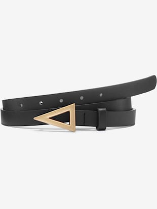 Ceinture+hanches+fine+ceinture+avec+boucle+triangulaire+couleur+or+et+fermeture+à+epingle+-+LASCANA+-+noir