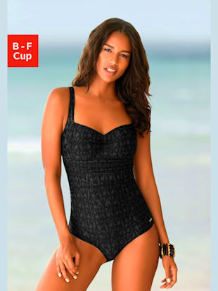 Maillot de bain imprimé graphique tendance - LASCANA - Noir-gris