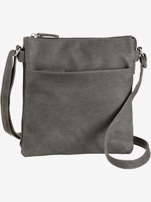 Sac en bandoulière imitation cuir et textile - J.Jayz - Anthracite